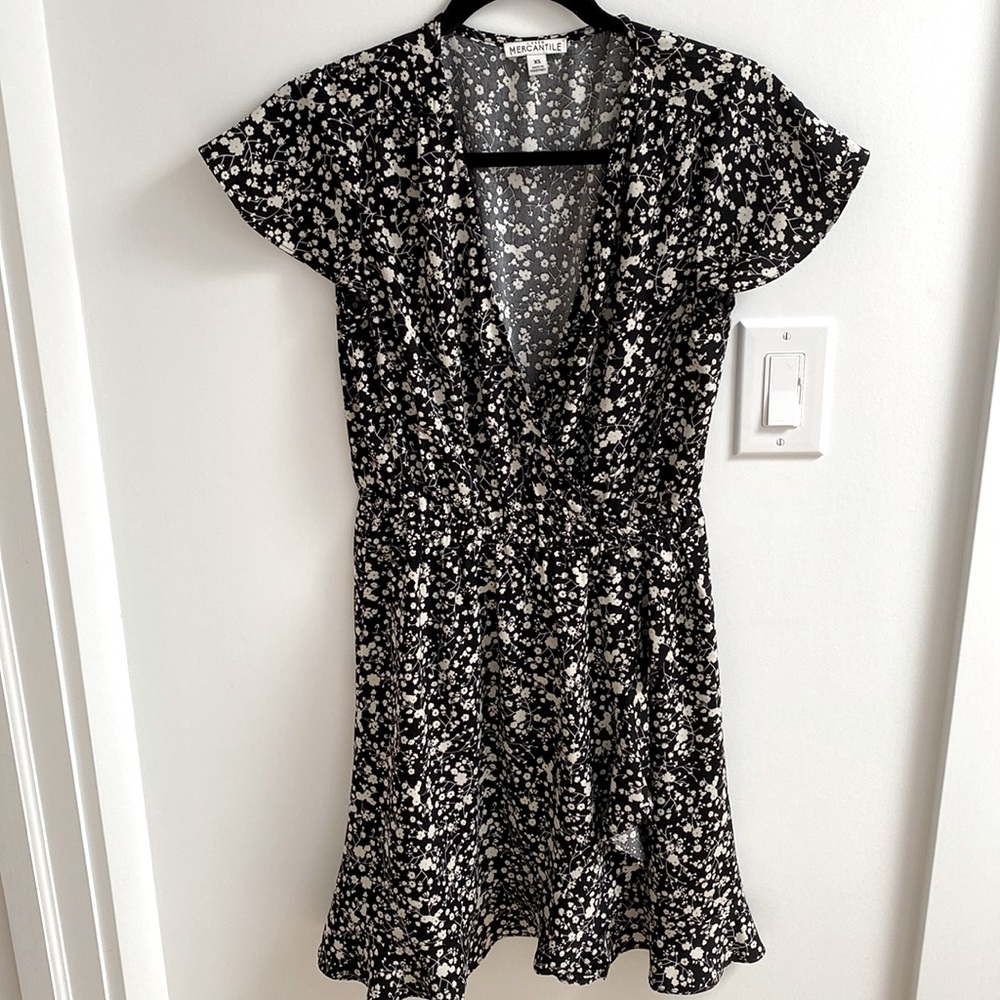 J Crew Mercantile Faux Wrap Floral Dress